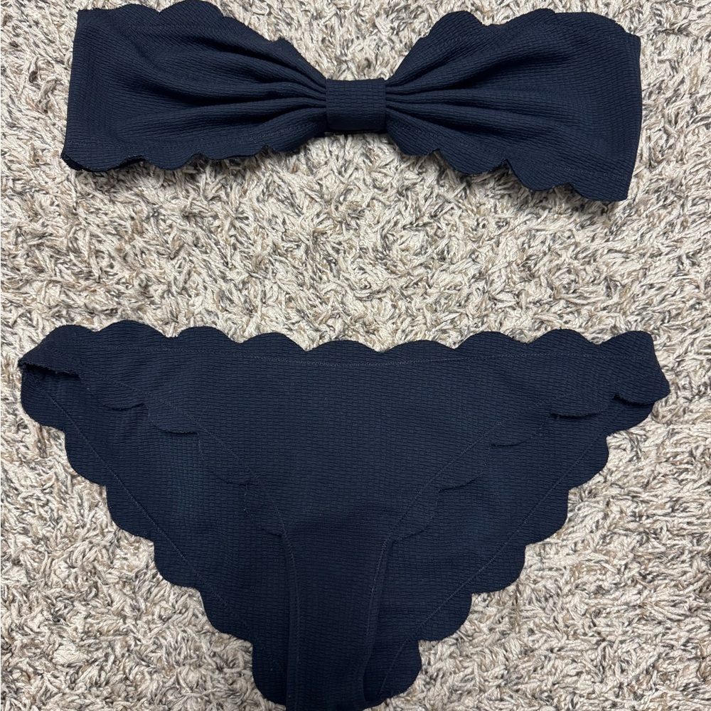 Marysia Swim Black Scalloped Bikini